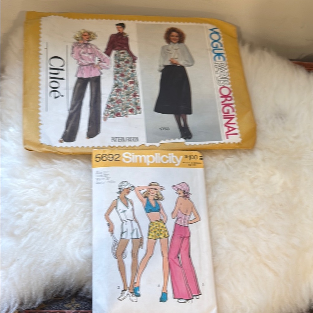 Chloé and Simplicity Vintage Sewing Patterns